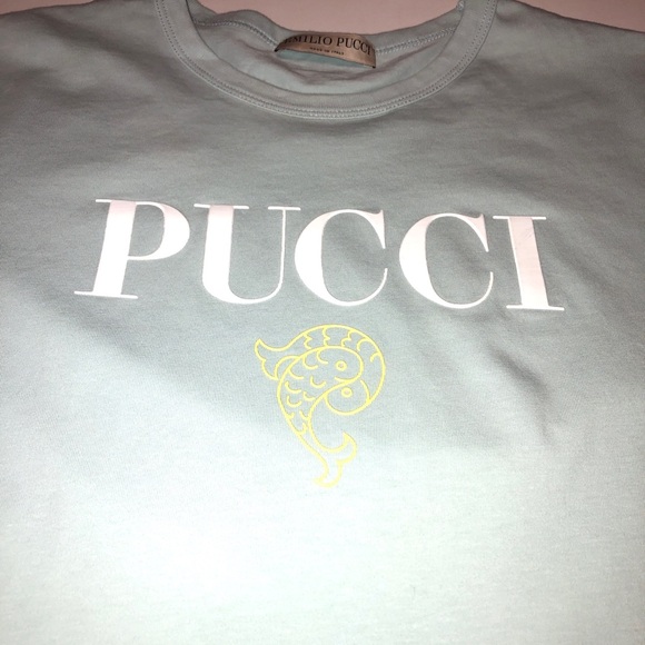 Sz XS Pucci Pisces Fish Logo Print Cotton T-Shirt - Picture 10 of 14